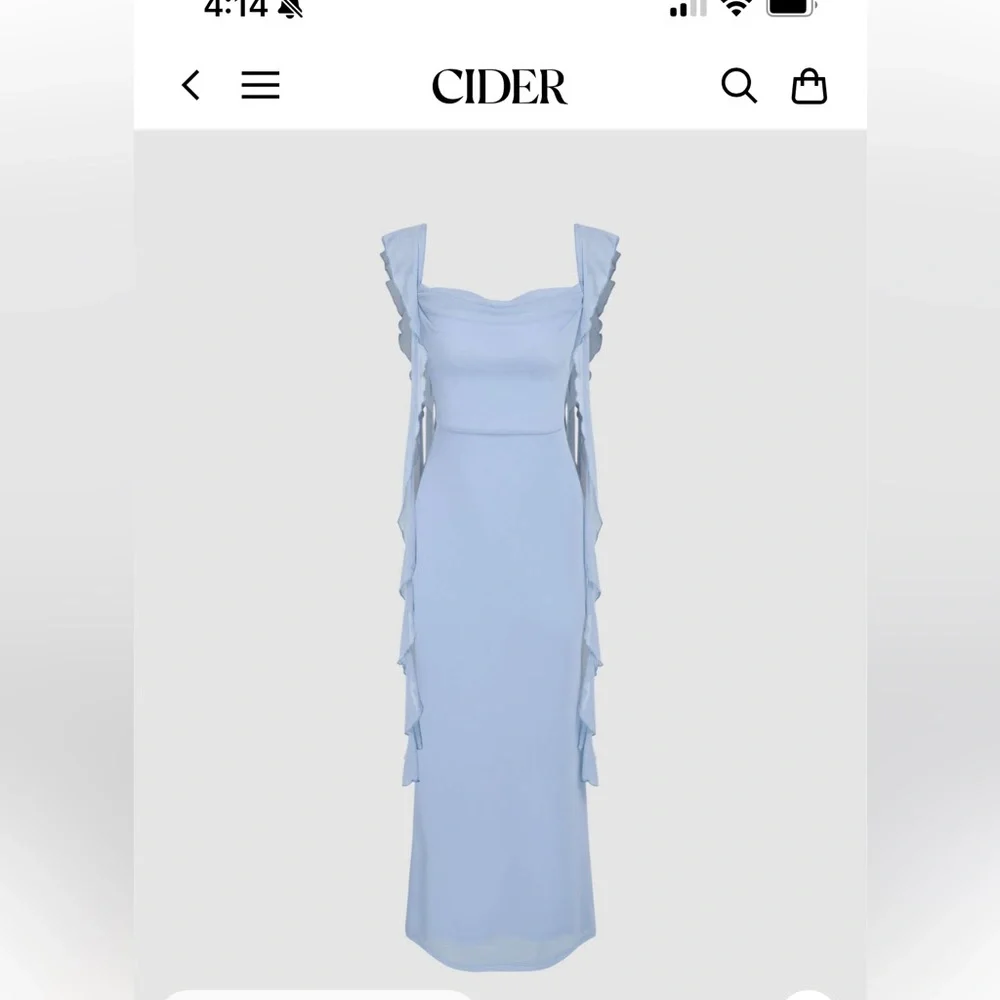 Cider Light Blue Ruffled Dress - Picture 2 of 5
